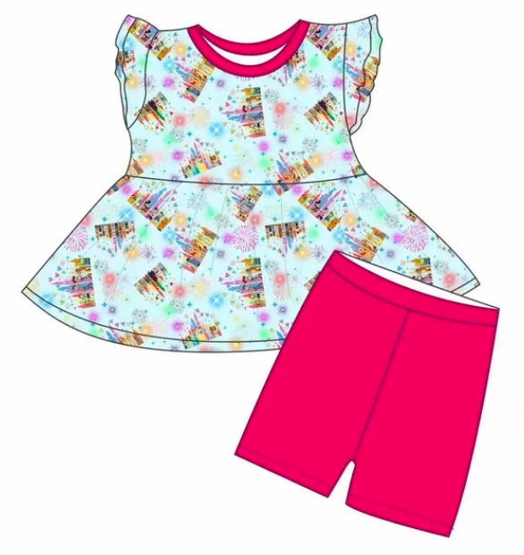 Storybook Sparkle Daywear Peplum Shorts Set