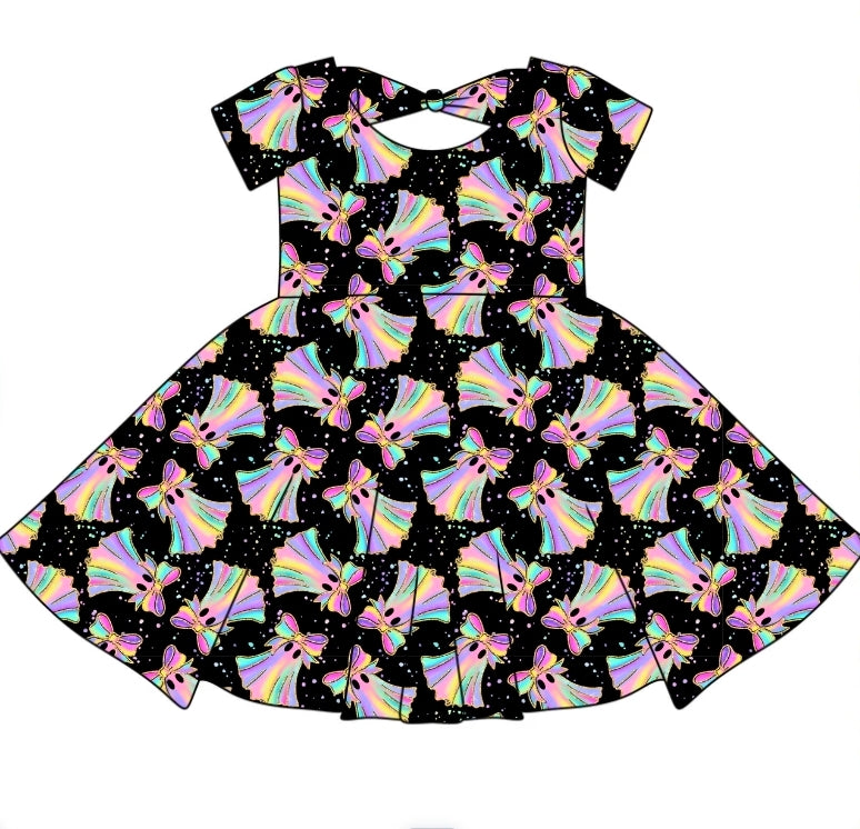 Halloween PREORDER Iridescent Boo Bowback Dress- ships mid August