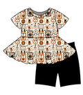 Halloween PREORDER Harvest Cuties Peplum Shorts set- ships mid August