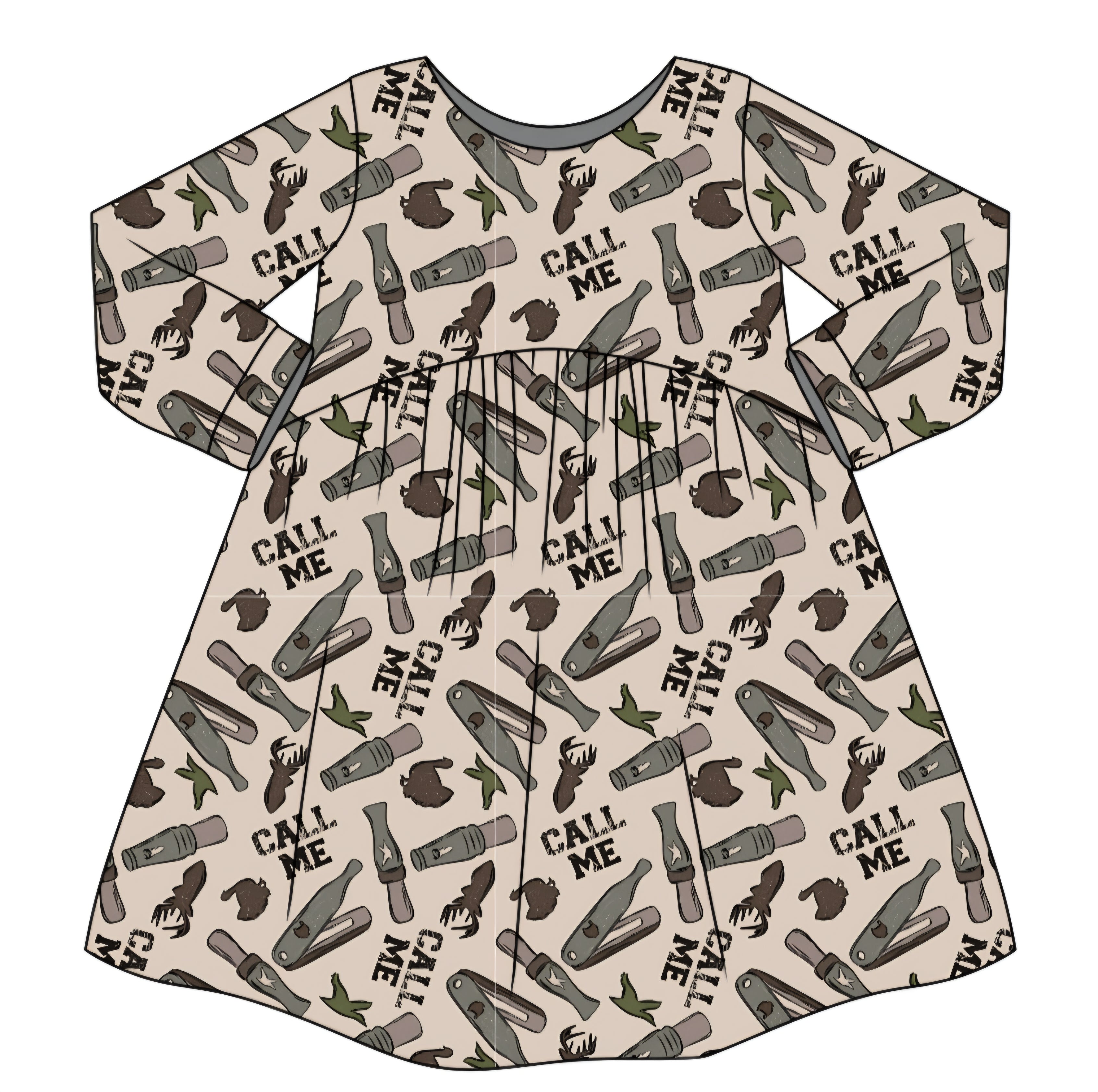 FALL PREORDER- Call Me Long Sleeve Twirl Dress(ships mid August)