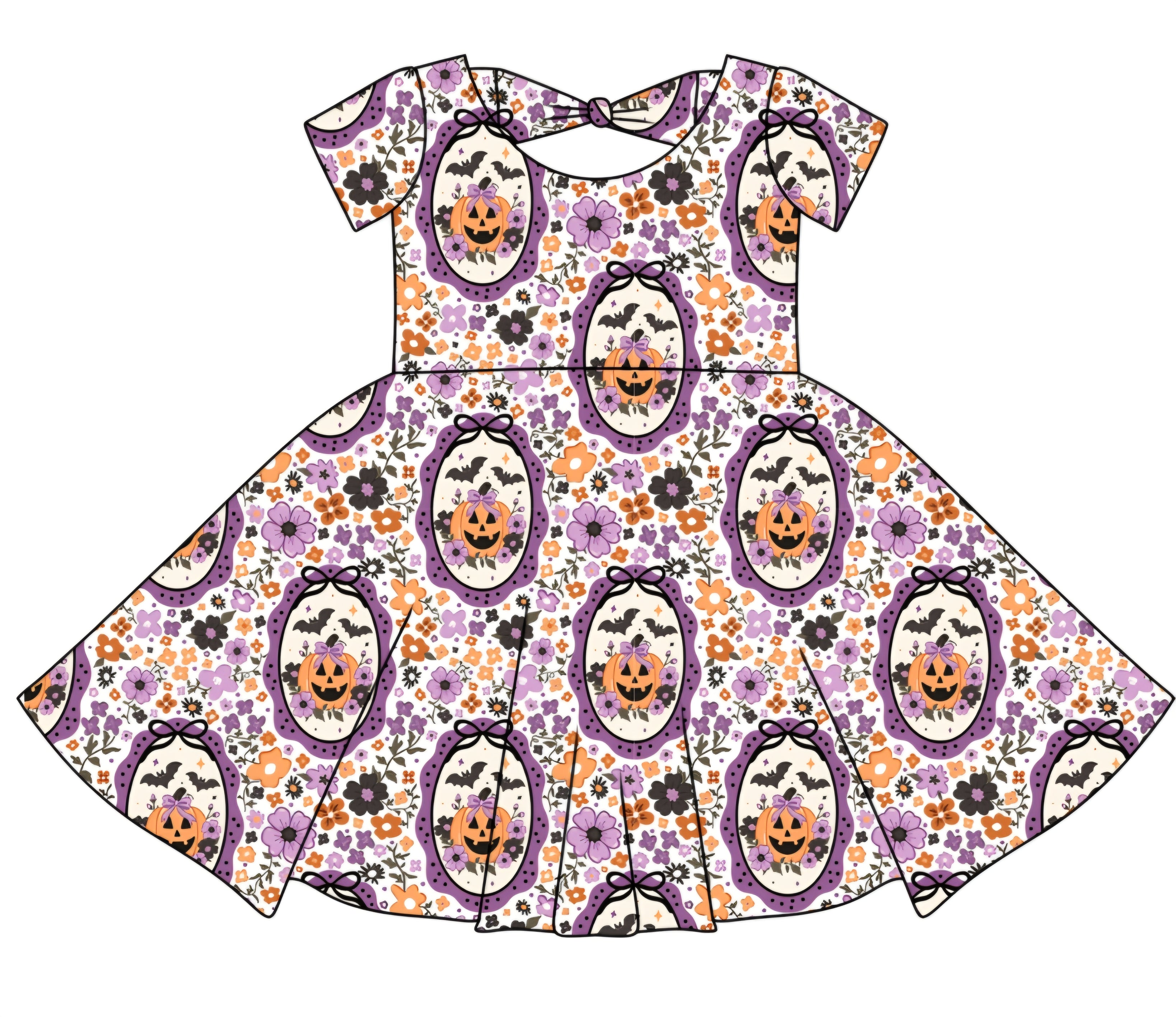 Halloween PREORDER Pumpkin Petals Bowback Dress- ships mid August