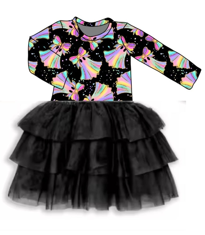 Halloween PREORDER Iridescent Boo Tutu Dress- ships mid August