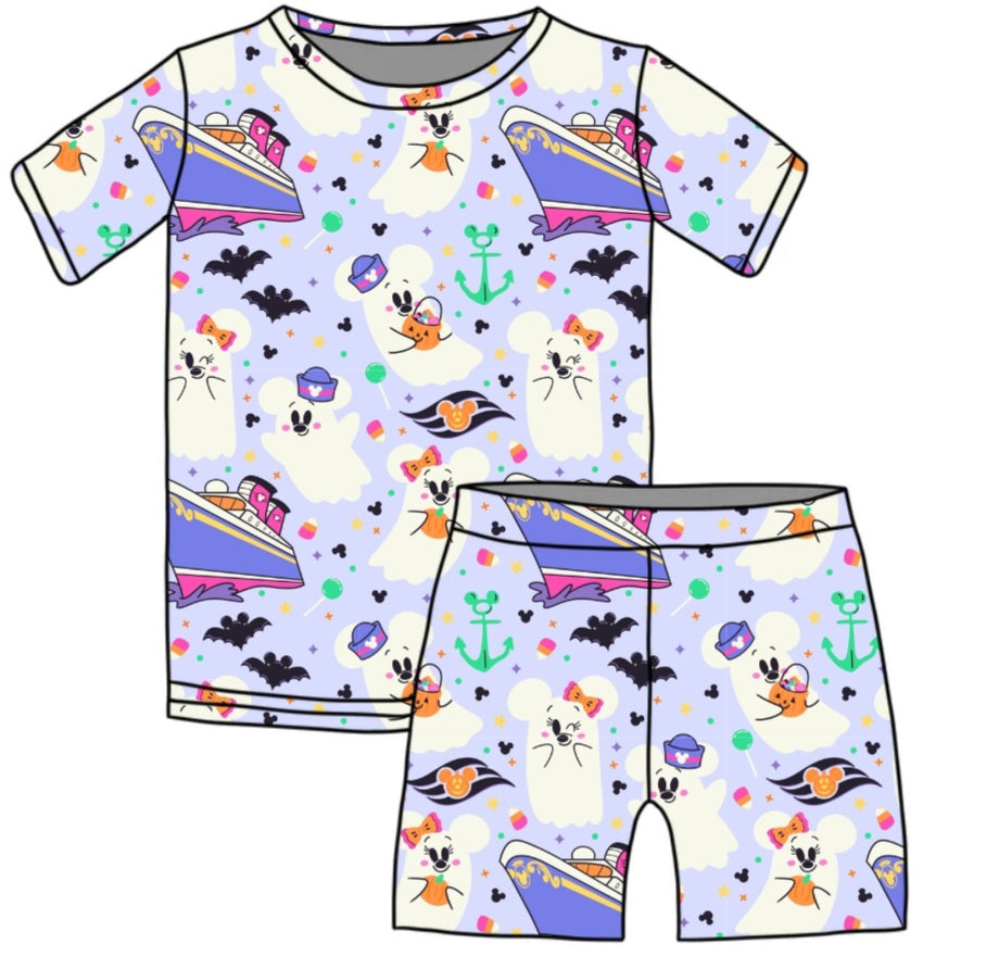 HALLOWEEN PREORDER: Cruising Ghosts Short Sleeve PJ set (ships mid August)