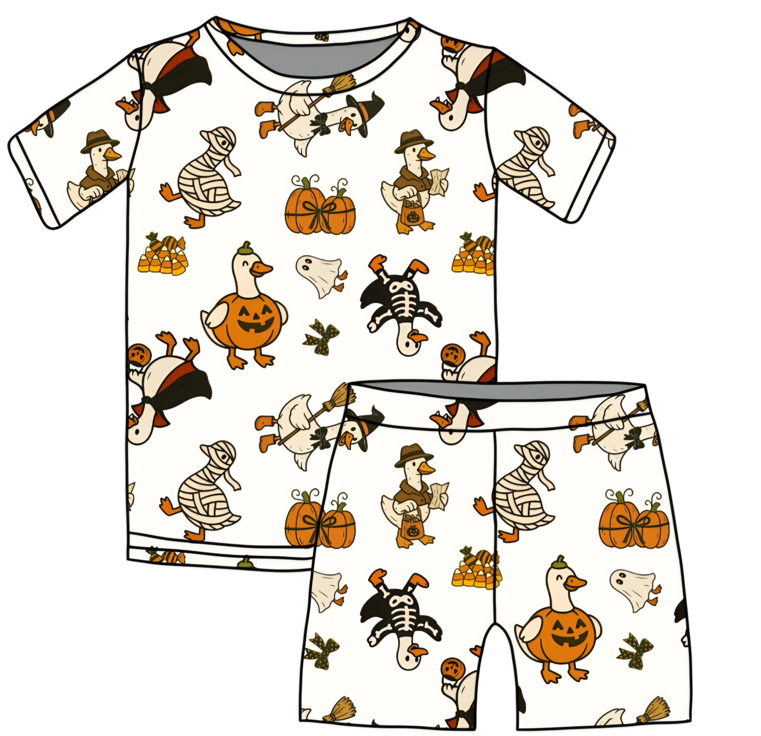 Halloween PREORDER Silly Goose Short Sleeve PJ set- ships mid August