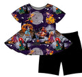 Halloween PREORDER Royal Midnight Daywear Peplum shorts set- ships mid August