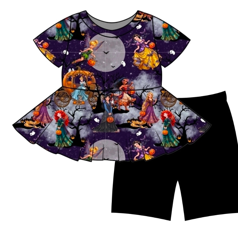 Halloween PREORDER Royal Midnight Daywear Peplum shorts set- ships mid August