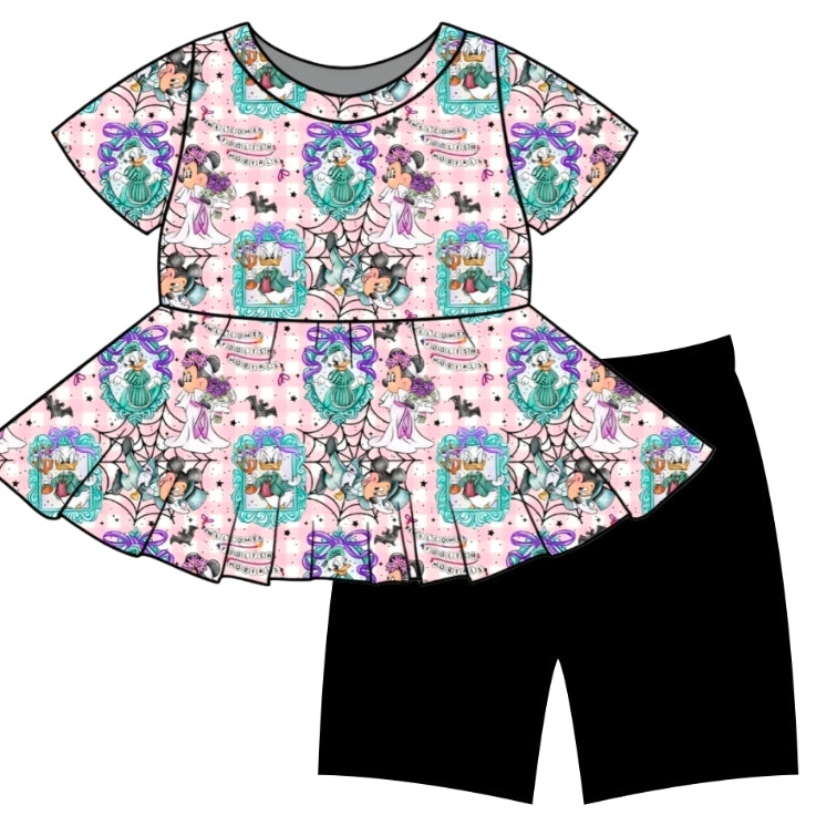 Halloween PREORDER Pastel Mortels Peplum & Shorts set- ships mid August