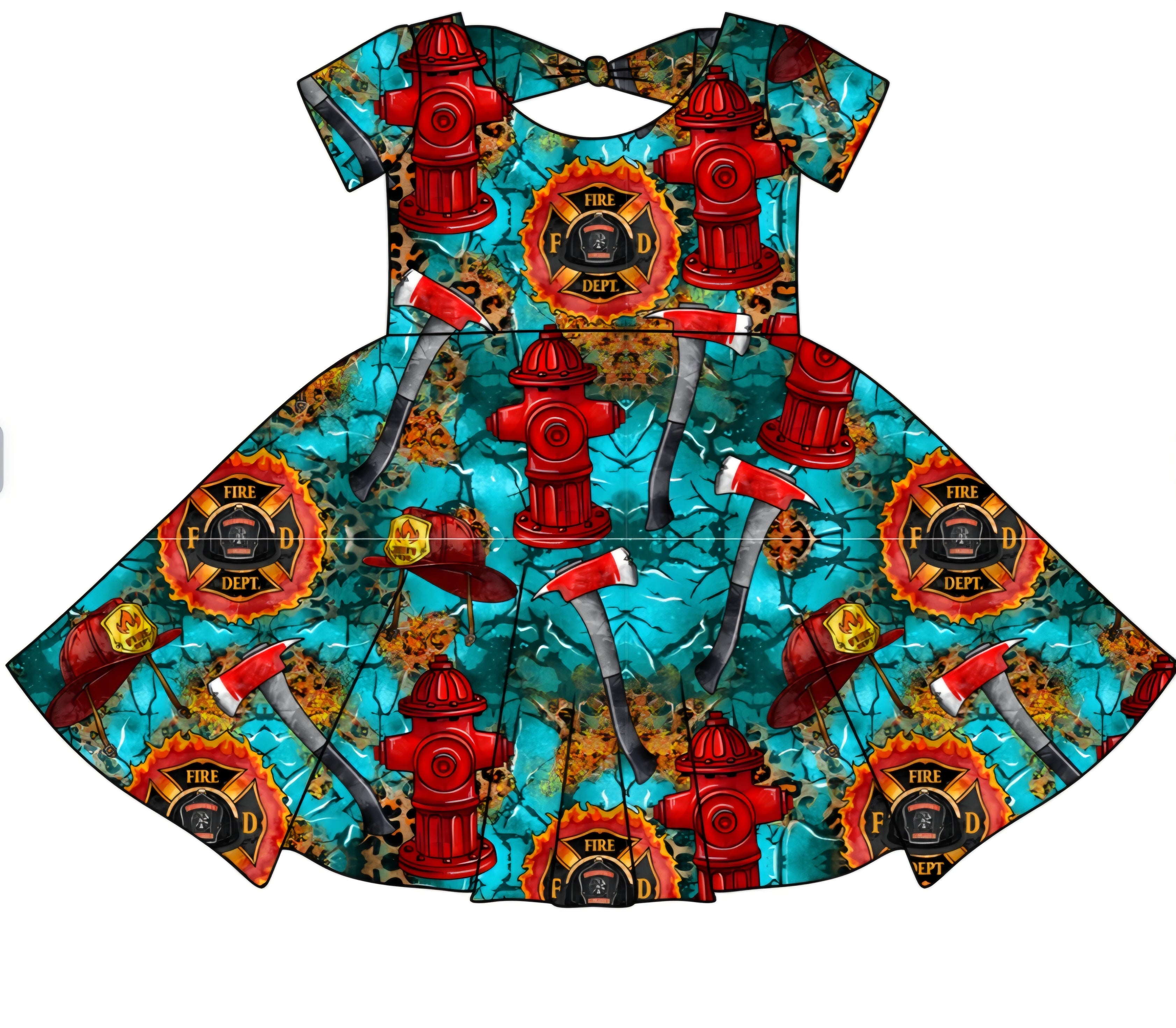 PREORDER- Hydrants & Heroes Bowback Dress ships mid August