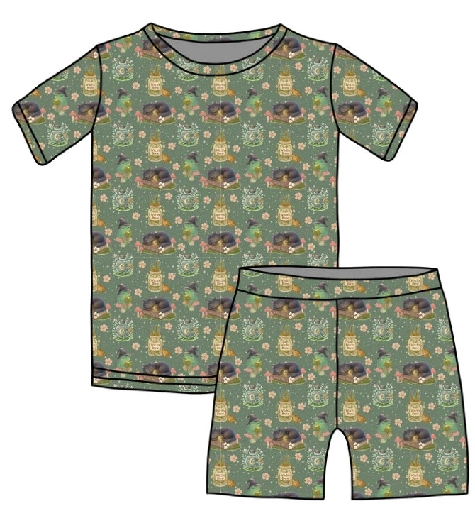 Halloween PREORDER Whimsical Cottage Short Sleeve and shorts PJ set- ships mid August