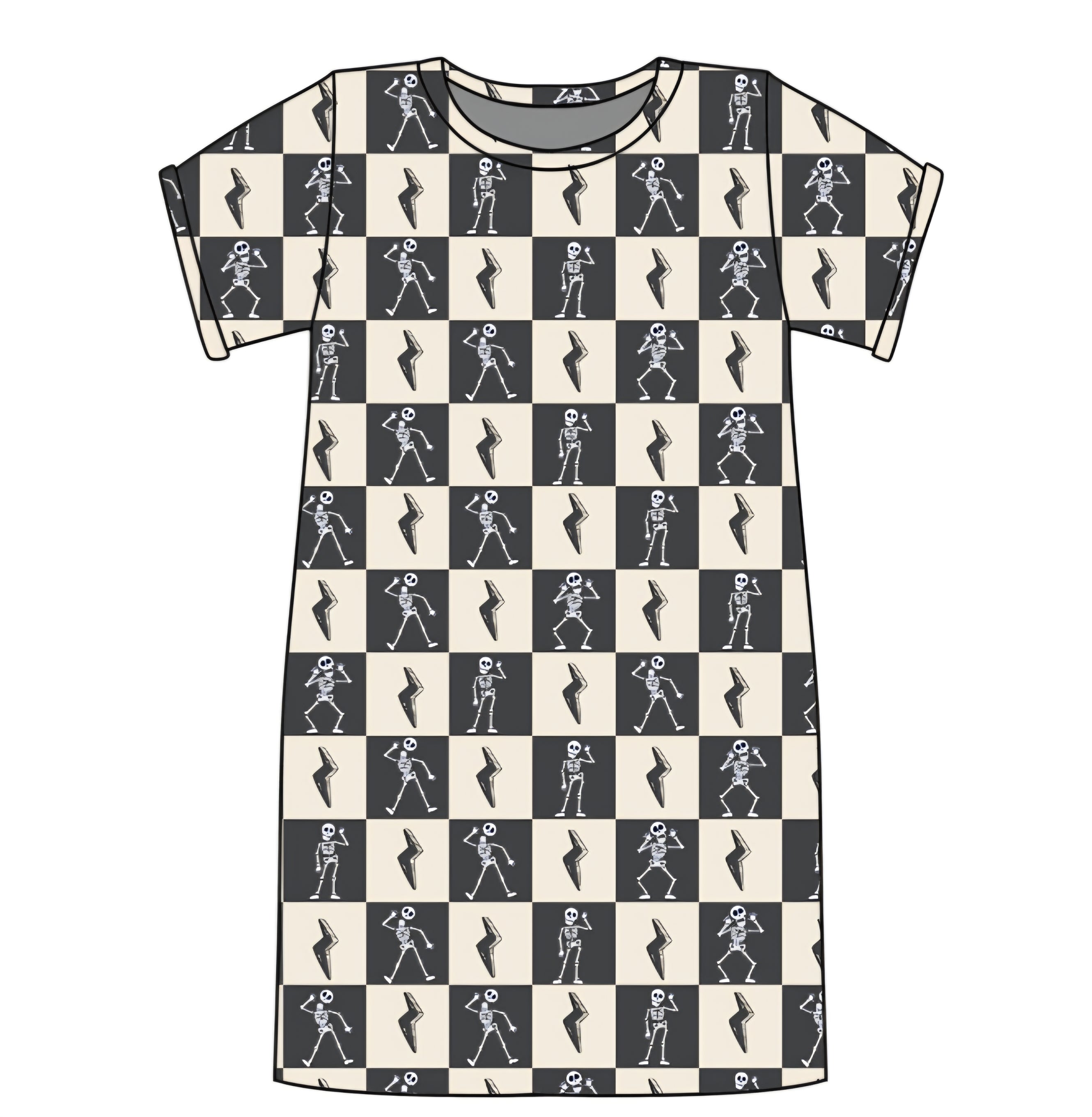 Halloween PREORDER Spooky Skeleton Adult Moomoo (night gown)- ships mid August