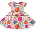FALL PREORDER- Pink Pumpkin Parade Bowback Dress (ships mid August)
