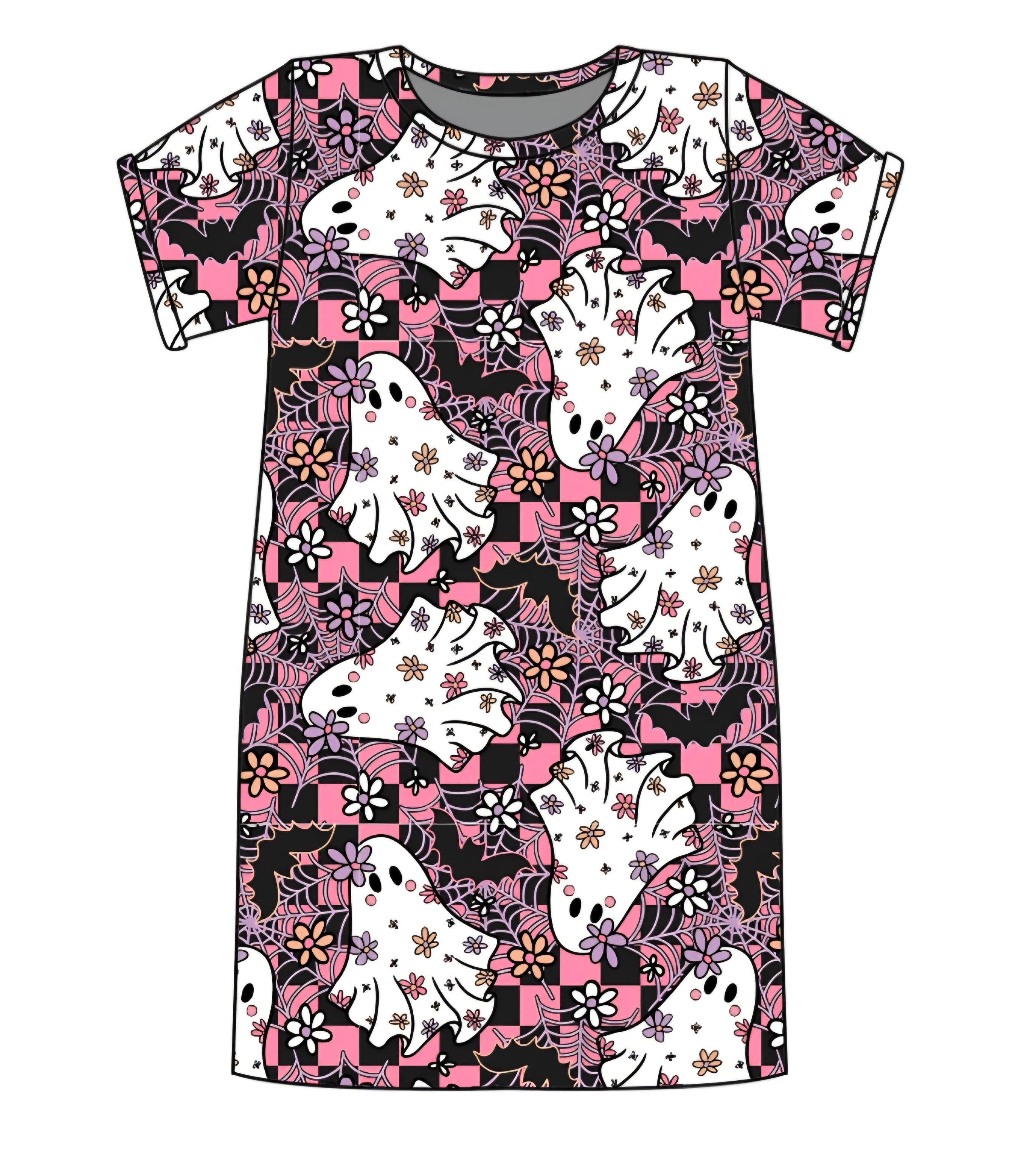 Halloween PREORDER Floral Ghouls Adult Moomoo (night gown)- ships mid August