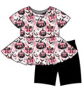 Halloween PREORDER Pretty Little Pumpkins Peplum & shorts set- ships mid August