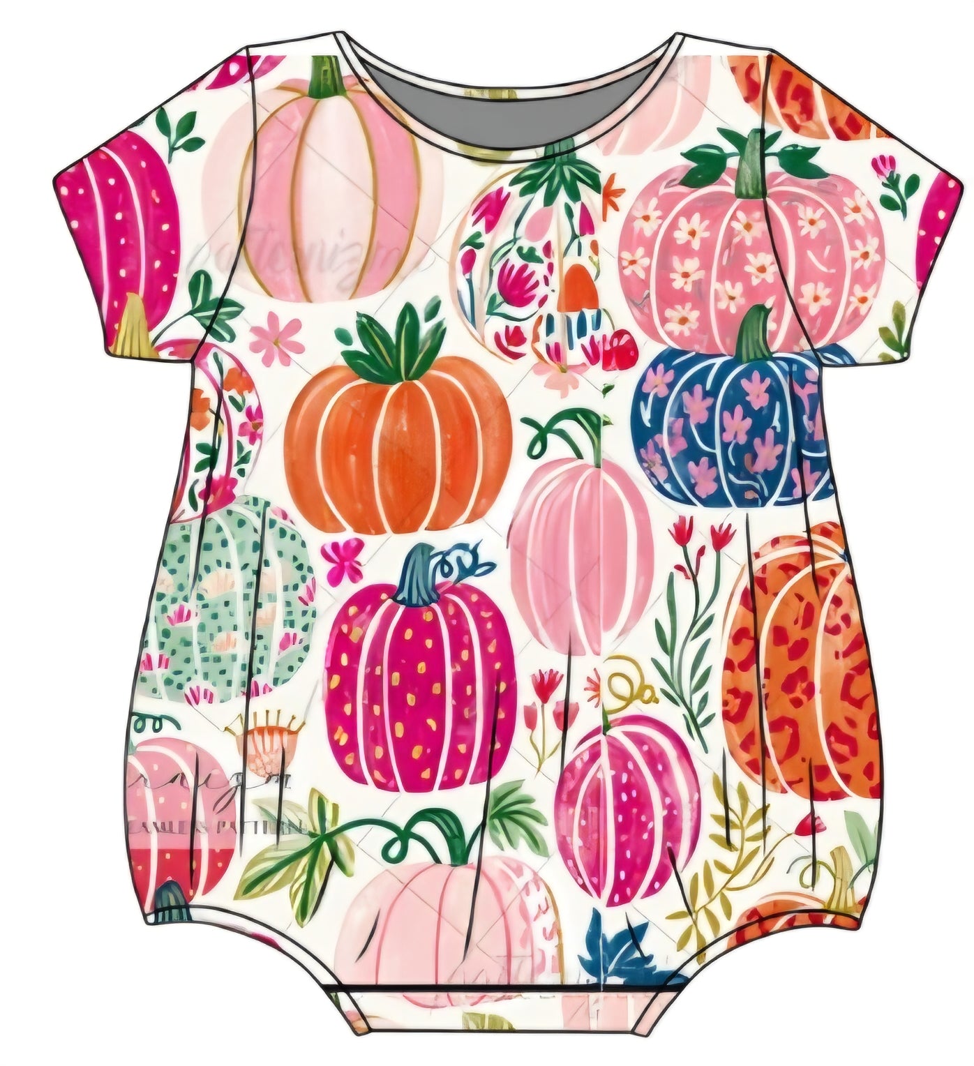 FALL PREORDER- Pink Pumpkin Parade Daywear Bubble(ships mid August)