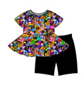 Halloween PREORDER Halloween On Main Peplum and Shorts set- ships mid August