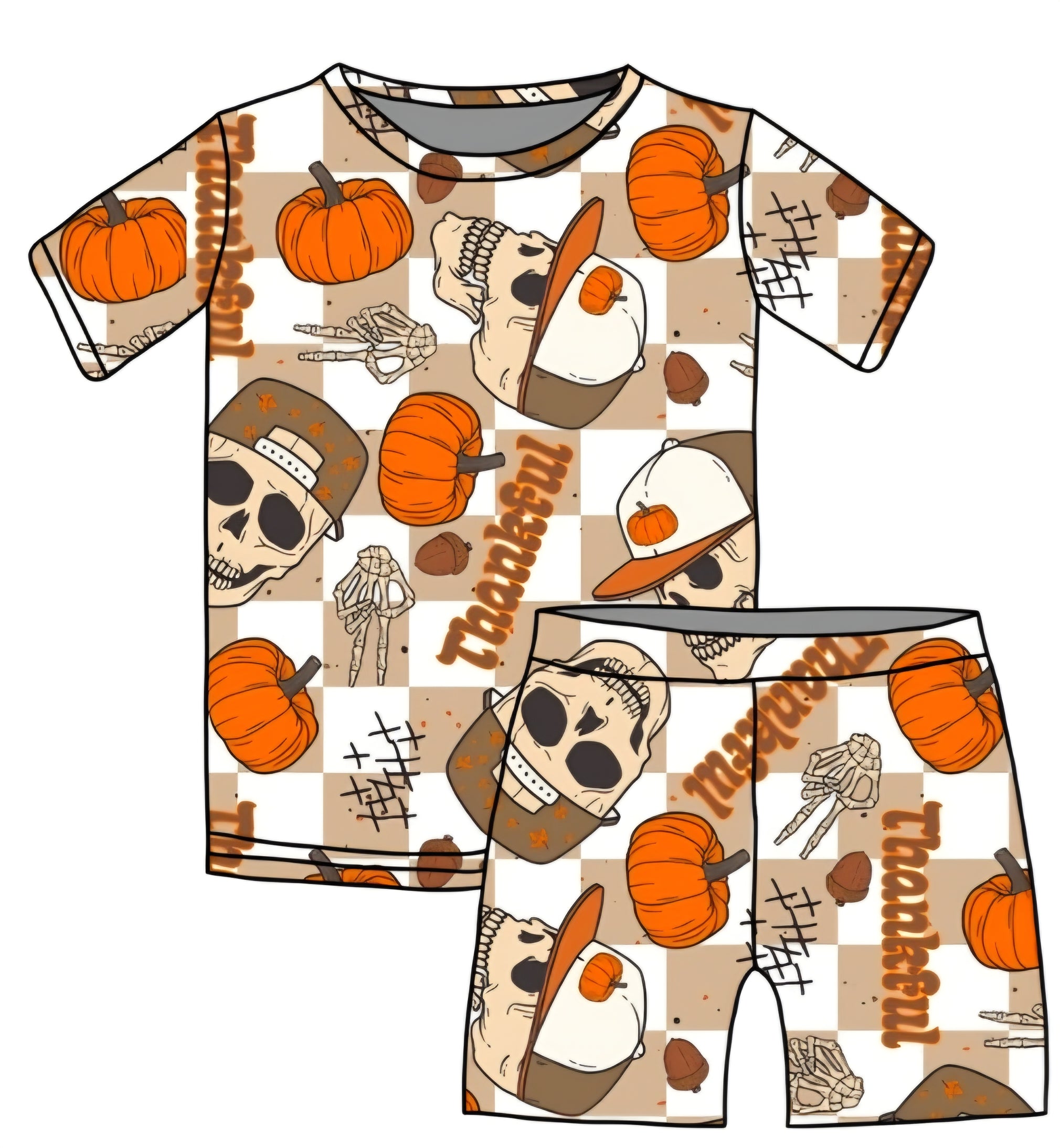 FALL PREORDER- Thankful Dude Short Sleeve PJ Set (ships mid August)