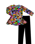 Halloween PREORDER Halloween On Main Long Sleeve Peplum and Leggings set- ships mid August