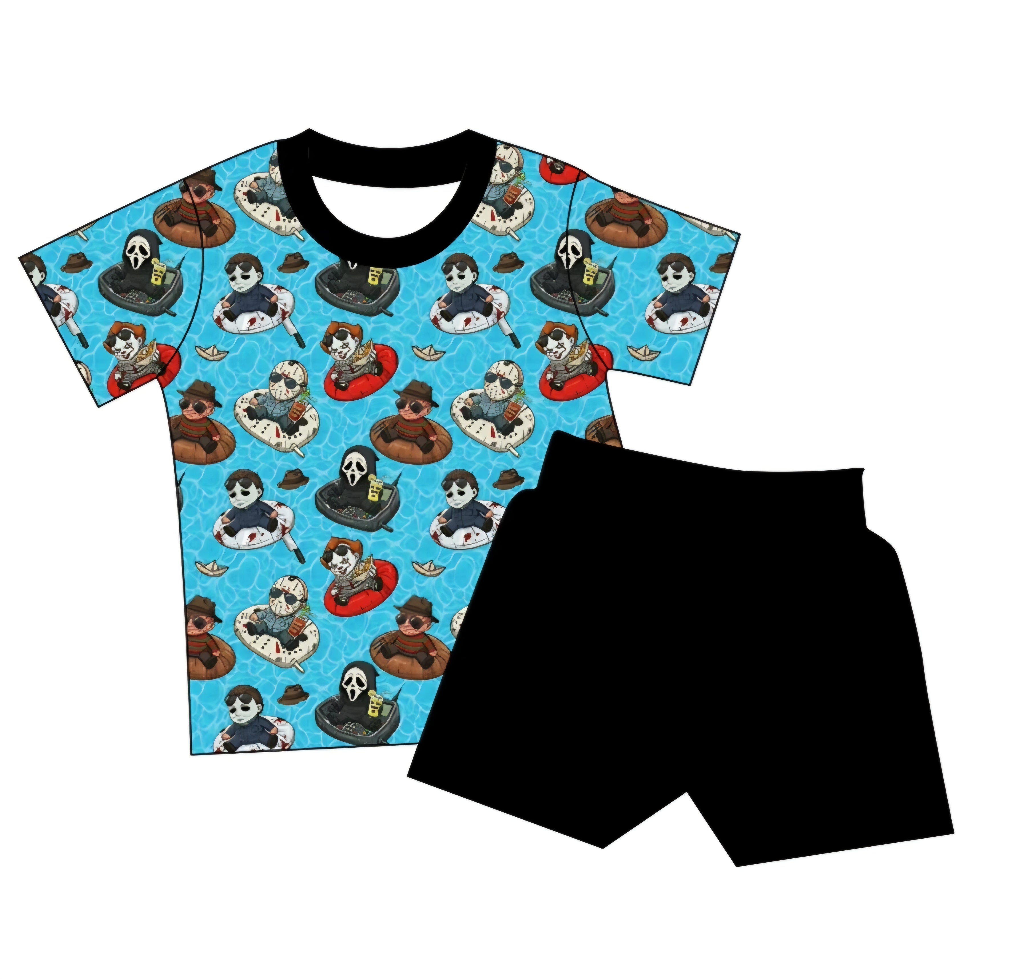 Lil Slashers Splashin Daywear Short Sleeve and Drawstring Shorts Set