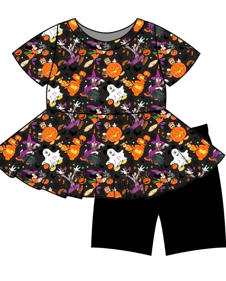 Halloween PREORDER Boo! Peplum and Shorts Daywear- ships mid August