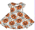 Halloween PREORDER Pumpkins & Webs Bowback Dress- ships mid August