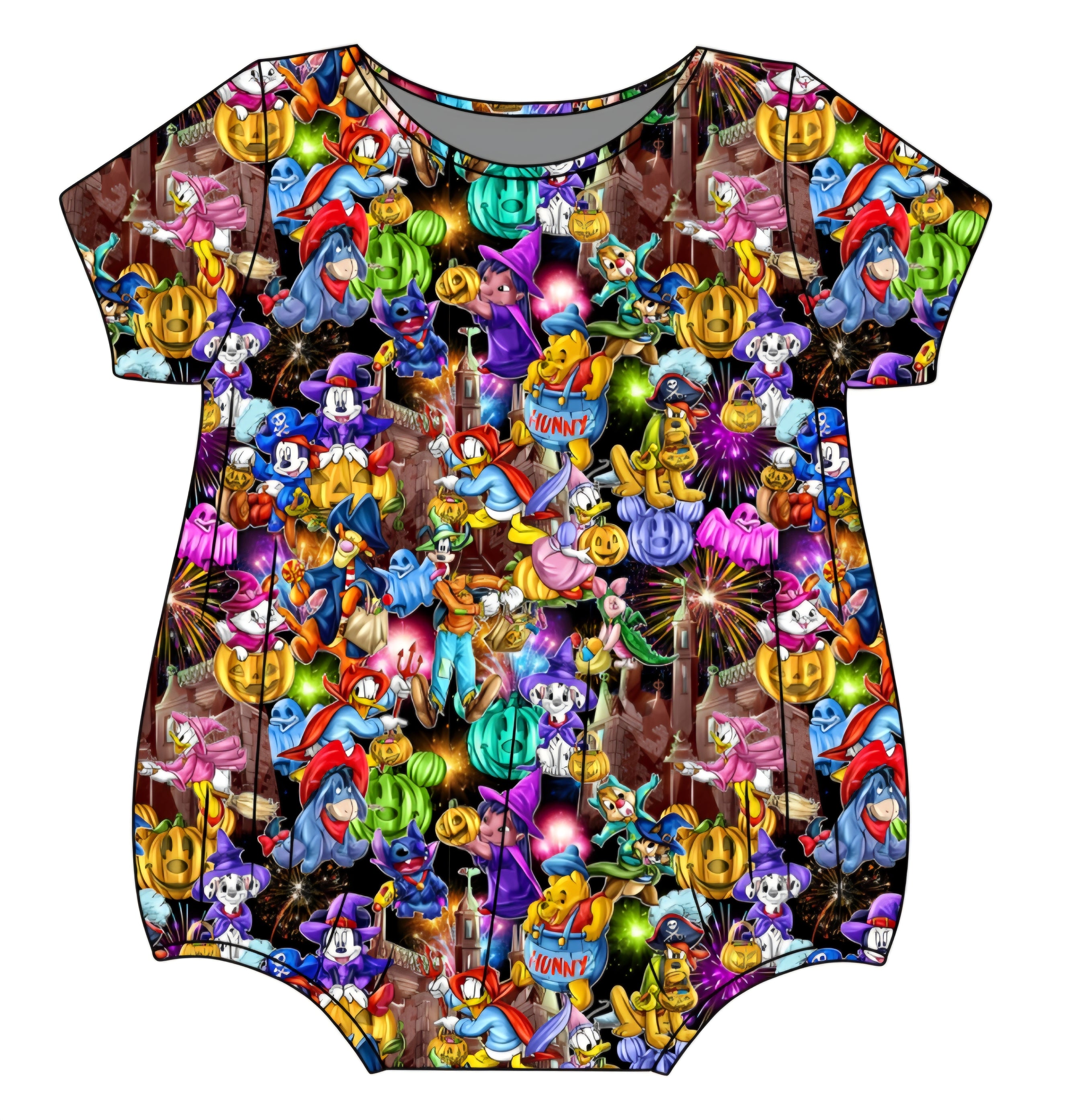 Halloween PREORDER Halloween On Main Bubble Romper- ships mid August