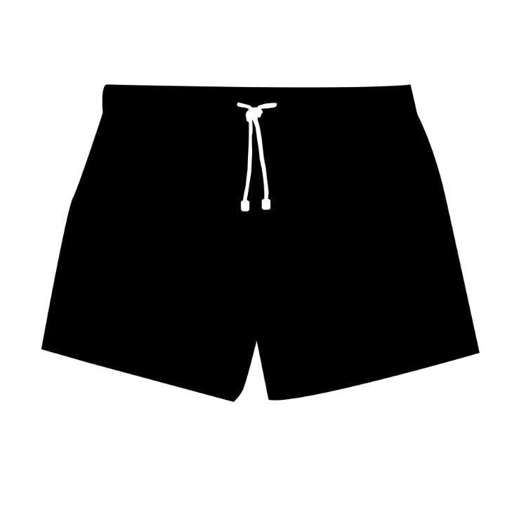 Solid Black Drawstring Pocket Shorts