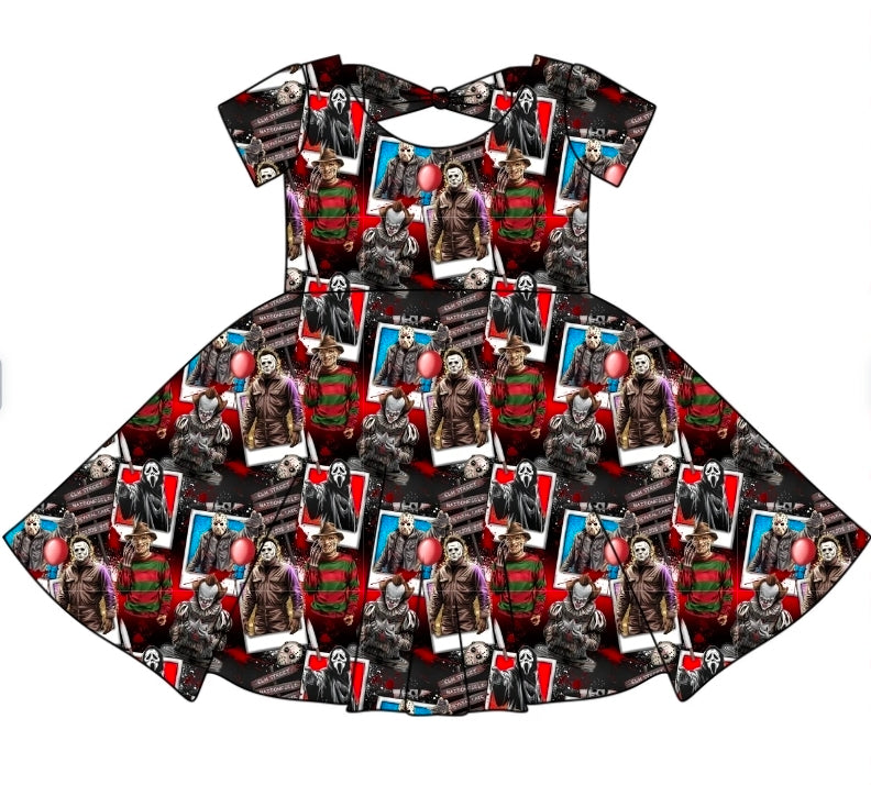 Halloween PREORDER Frightful Night Bowback Dress- ships mid August