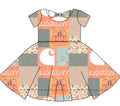 FALL PREORDER- Peachy Harvest Patchwork Bowback Dress (ships mid August)