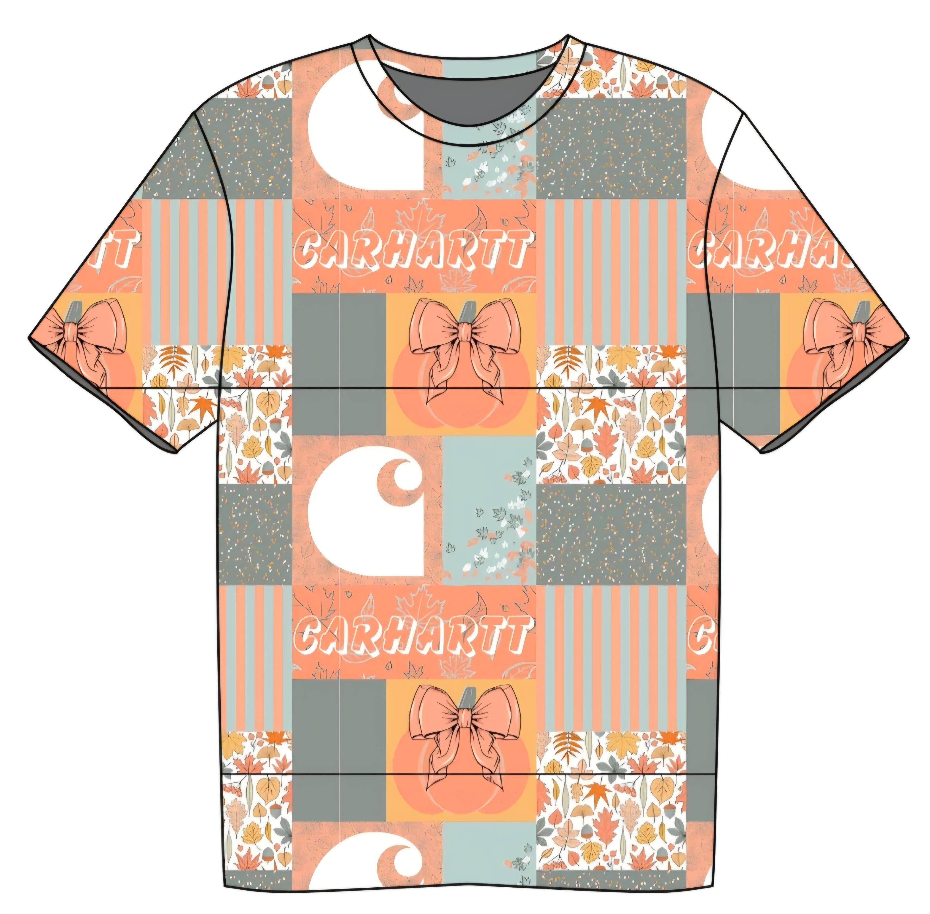 FALL PREORDER- Peachy Harvest Patchwork Adult Tshirt (ships mid August)
