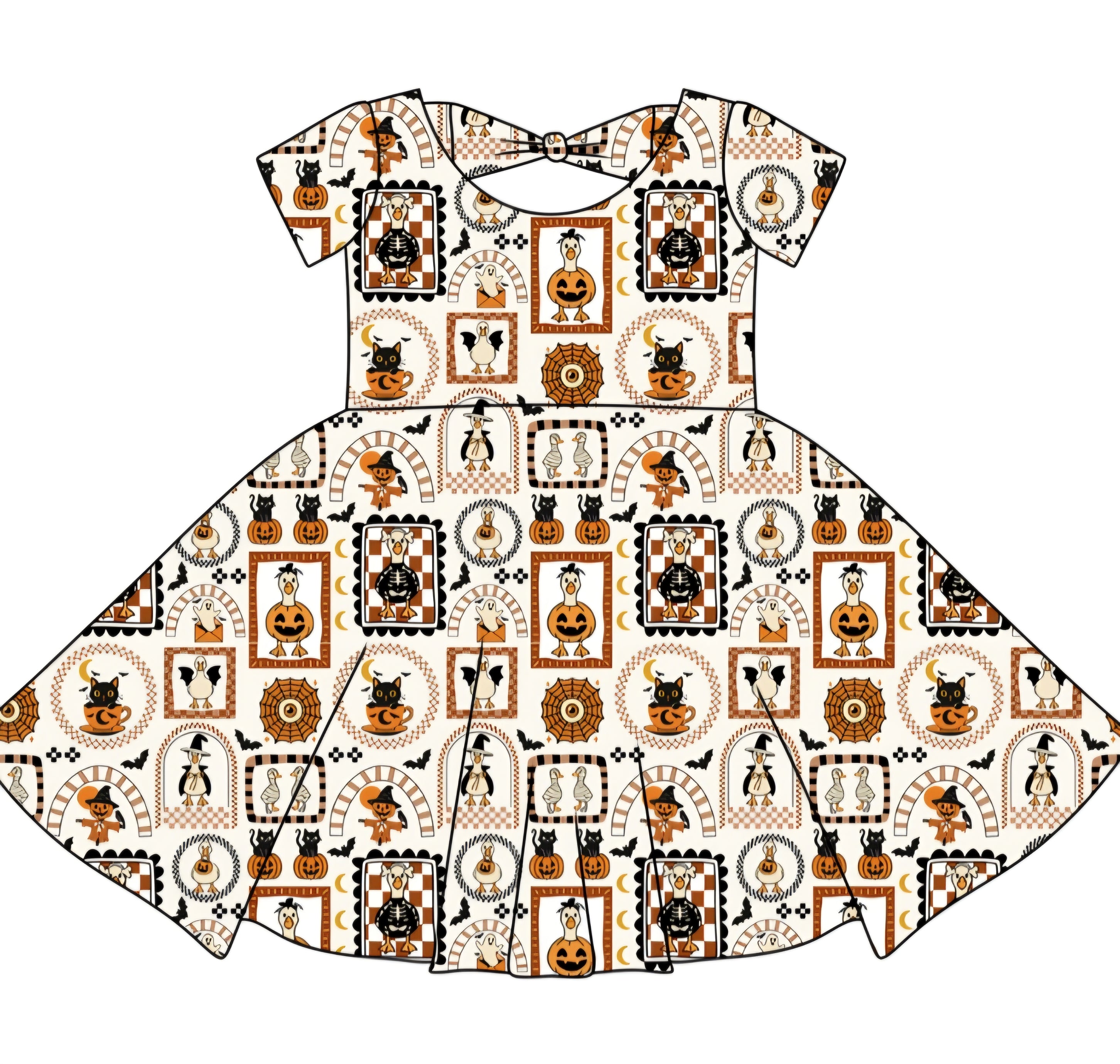 Halloween PREORDER Harvest Cuties Bowback Dress- ships mid August