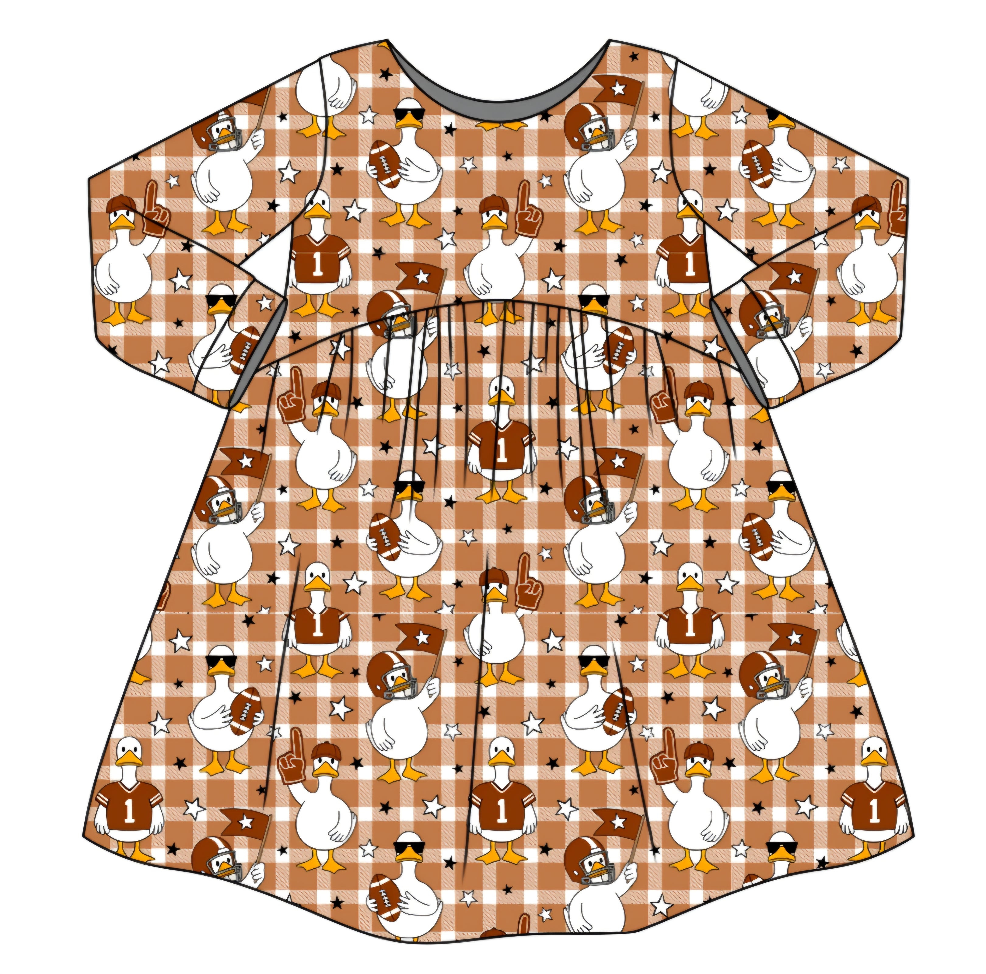 FALL PREORDER- Touchdown Honkers Long Sleeve Twirl Dress (ships mid August)