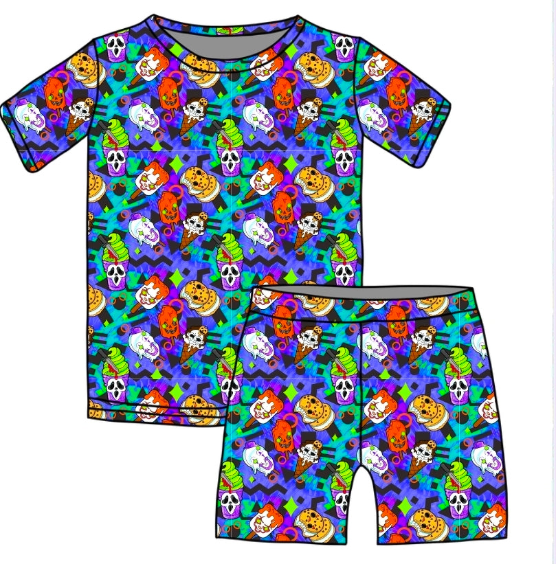 Halloween PREORDER HalloSCREAM Short Sleeve/Shorts PJ set- ships mid August