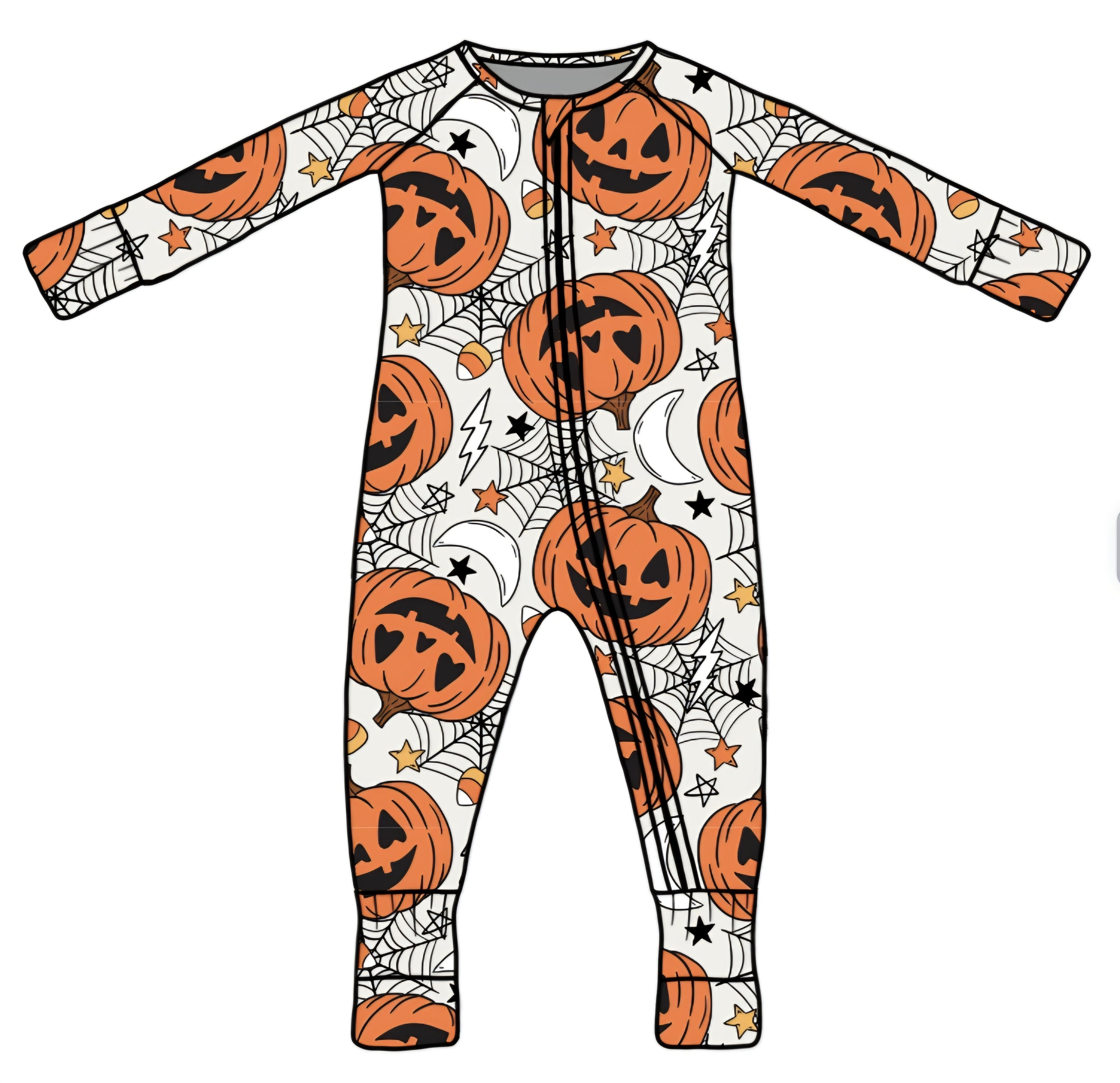 Halloween PREORDER Pumpkins & Webs Zippy- ships mid August