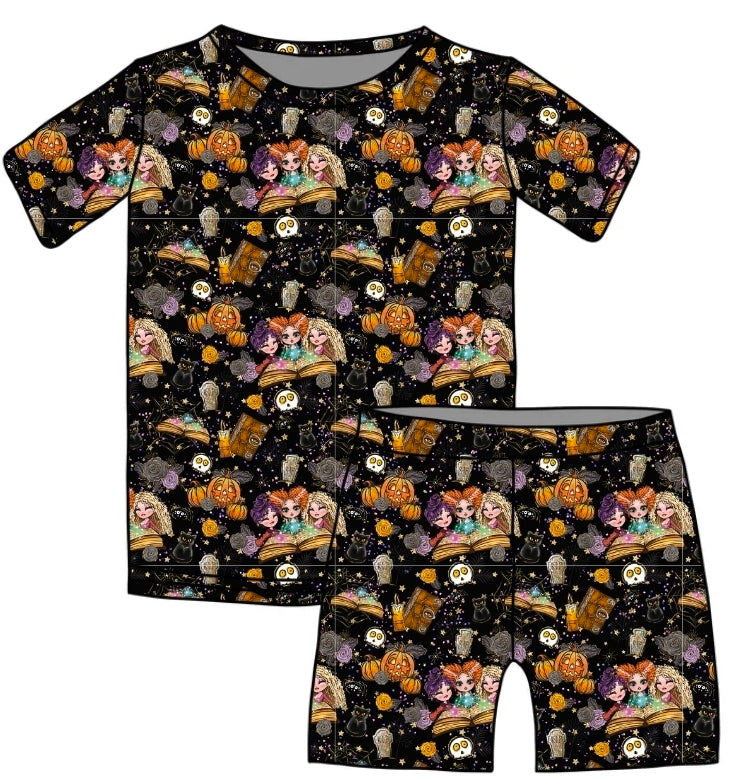 Halloween PREORDER Gather Round Short Sleeve and Shorts PJ set- ships mid August