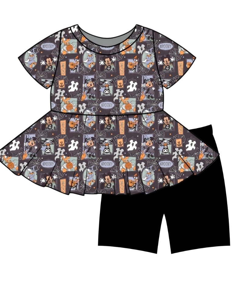 Halloween PREORDER Fab Friends Halloween Peplum & Shorts set- ships mid August