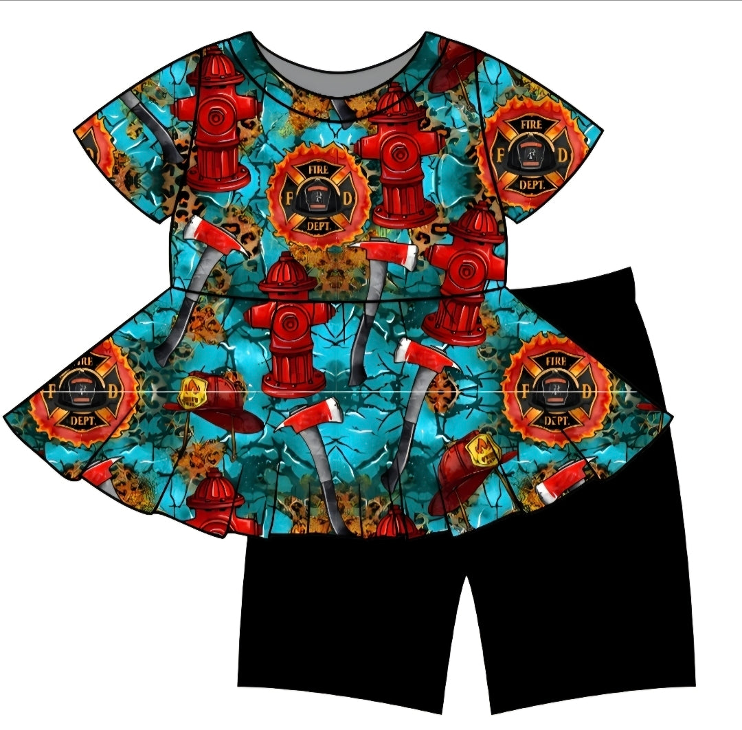 PREORDER- Hydrants & Heroes Peplum Daywear Set ships mid August