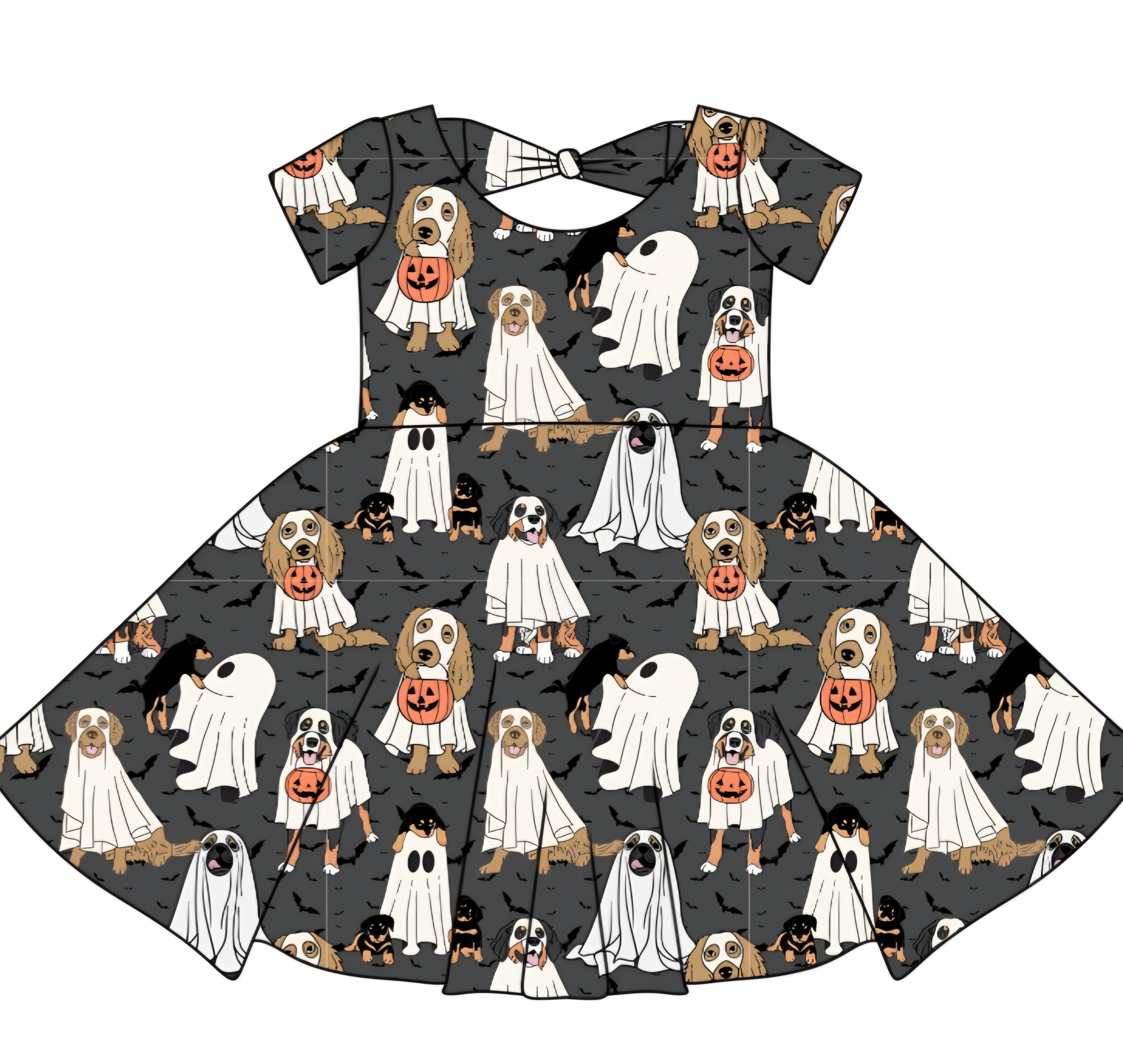 Halloween PREORDER Howl-o-ween Bowback Dress- ships mid August