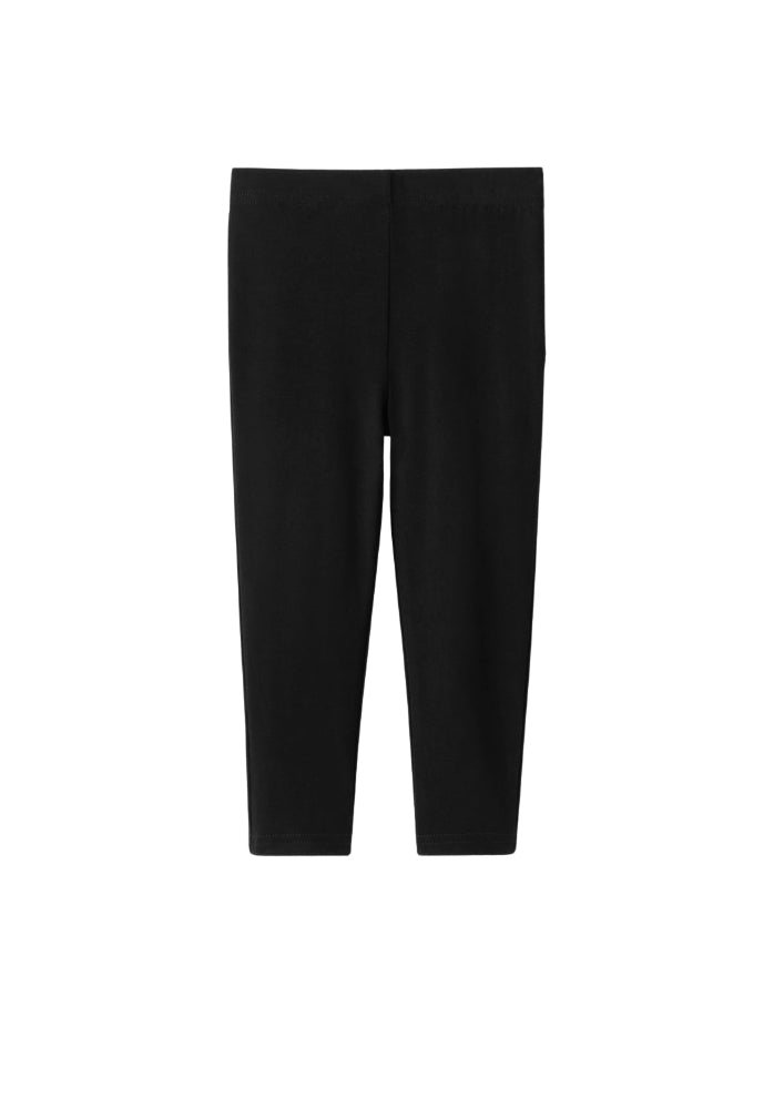 Girls Solid Black Bamboo Leggings
