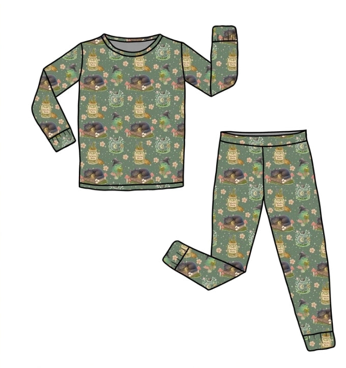 Halloween PREORDER Whimsical Cottage Long Sleeve and Pants PJ set- ships mid August